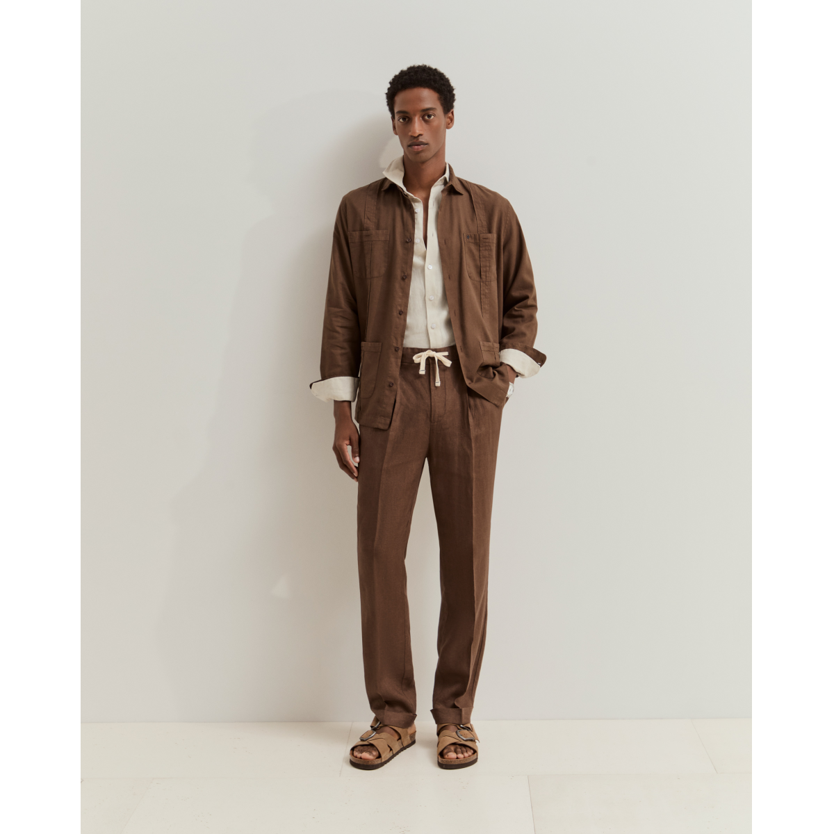 Linen chino trousers - LP007287_868 - LION OF PORCHES